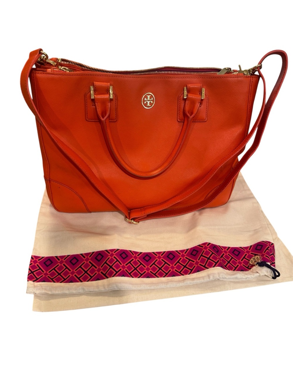 Tory Burch Robinson double zip tote /shoulder bag
